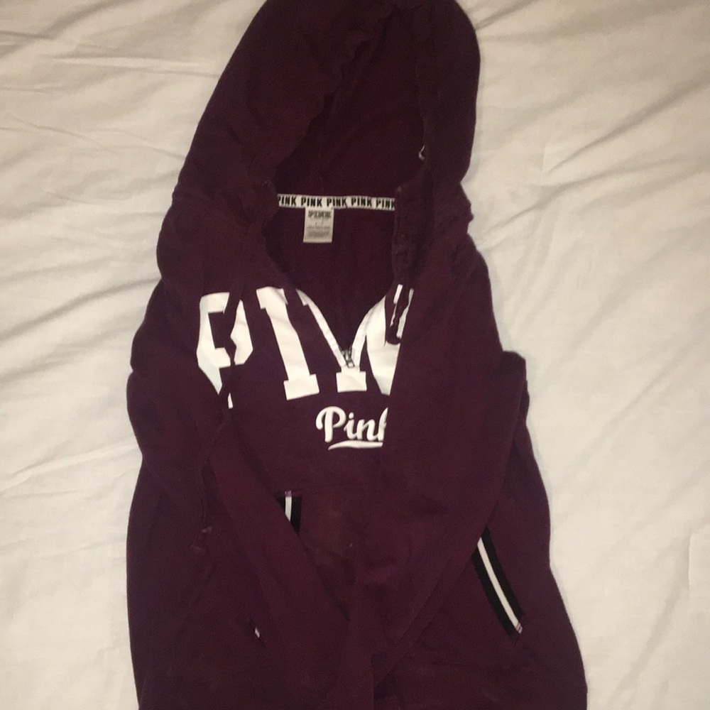PINK Zip up hoodie. Size small